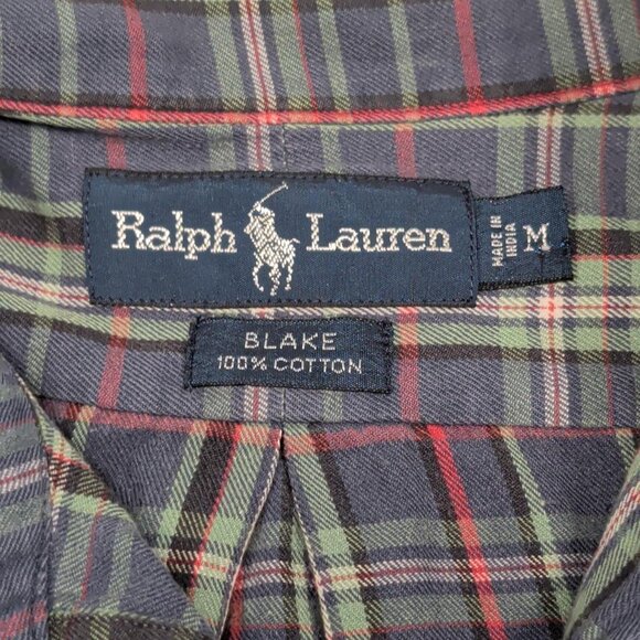 Ralph Lauren Sz M Blake Shirt Men's Plaid Gingham Button Down Long Sleeve Earthy - Picture 8 of 10